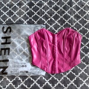 NWT SHEIN Pink Corset Top M